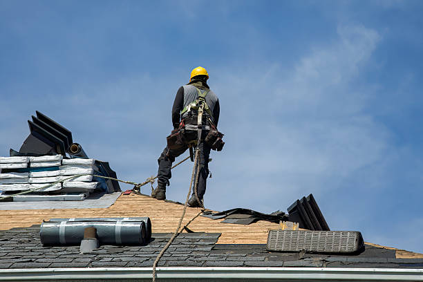 Professional Gutter Installation technician working in Marlow, OK